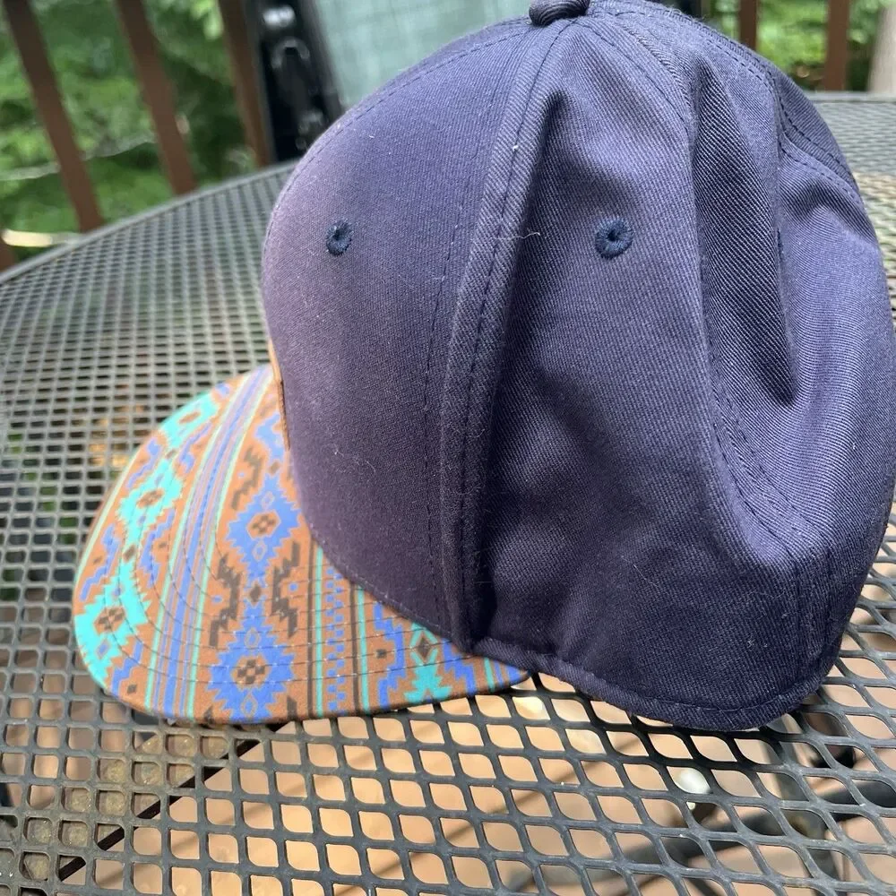 VANS Off The Wall Skate Skateboarding Hat Snapback Cap Adjustable Blue Aztec